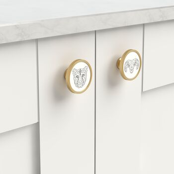 Geometric Animal Cabinet Knobs For Children's Bedroom, Nursery's, Playroom In A Gold, Silver, Black And Antique Gold Base, 5 of 9