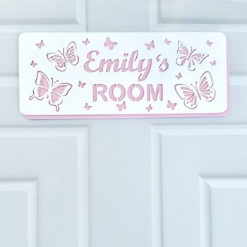 Personalised Butterfly Children's Door Sign, 2 of 10