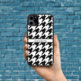 Houndstooth Pattern iPhone Case Personalised, thumbnail 1 of 4