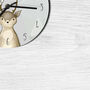 Woodland Deer And Bird Personalised Clock, thumbnail 3 of 3