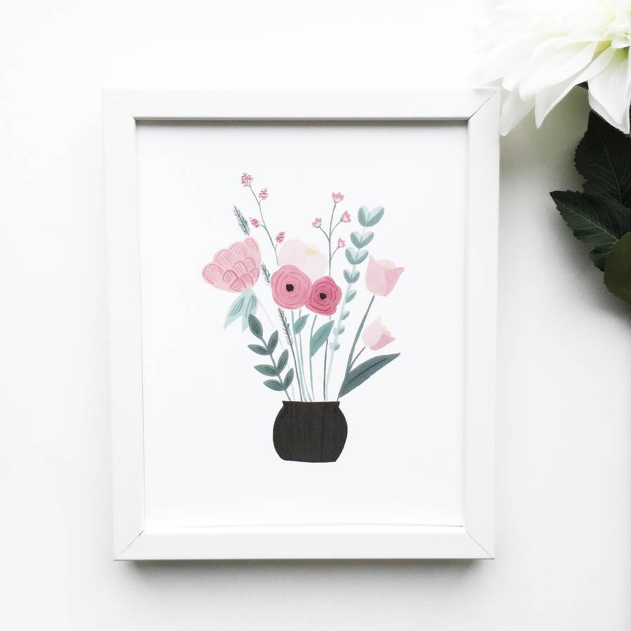 flower vase art print by sonni & blush paper co.