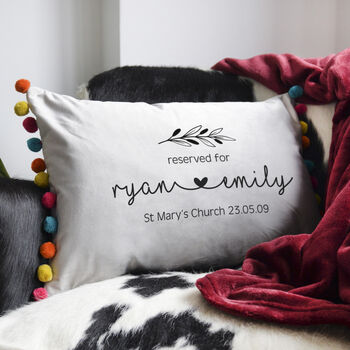 Personalised Names With Heart Velvet Cushion, 3 of 10