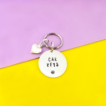 Personalised Hand Stamped Car Keys Keyring, 2 of 7