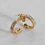 Gold Hoop Earrings With Baguette Crystals Non Tarnish, thumbnail 3 of 5