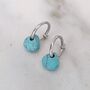 Turquoise Teardrop December Birthstone Earrings, Silver, thumbnail 1 of 6