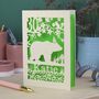 Personalised Papercut Bear Birthday Card, thumbnail 2 of 7