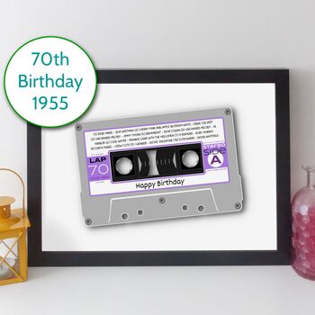 70th Birthday Print Songs On The Day You Were Born 1954 1955, 9 of 11