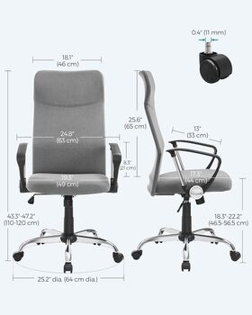 Ergonomic Swivel Desk Chair With Tilt And Height Adjust, 10 of 11