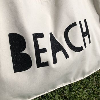 Cotton Glitter Beach Tote Bag, 2 of 3