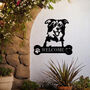 Customisable Border Collie Welcome Metal Wall Art Sign For Home And Garden Decor, thumbnail 1 of 11