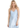 British Made Pale Blue Long Satin Nightdress With Deep Lace Detail Ladies Size 8 To 28 UK, thumbnail 1 of 4