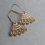 Gold Filigree Lace Fan Earrings, thumbnail 4 of 8