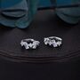 Baguette Cz Cluster Huggie Hoop In Sterling Silver, thumbnail 5 of 12