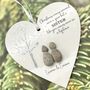Personalised Sister Pebble Heart Bauble Decoration, thumbnail 3 of 7