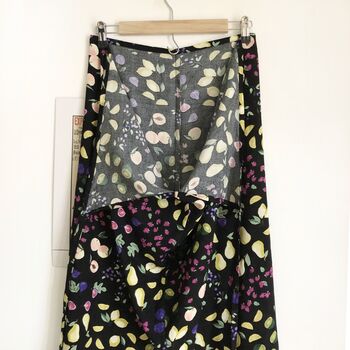 Fruit Print Summer Wrap Skirt, Midi Wrap Skirt, 3 of 7