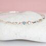 Sterling Silver Organic Blue Opal And Pearl Bangle, thumbnail 3 of 8