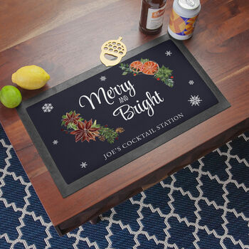 Personalised Floral Bar Mat, 3 of 5