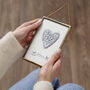 Personalised Brass Embossed Heart Framed Art, thumbnail 4 of 5