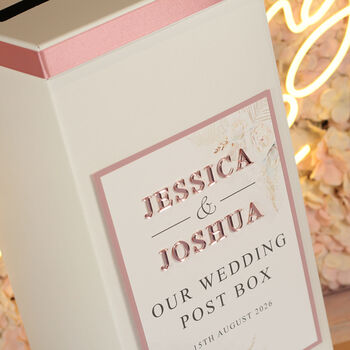 Blush Flowers Wedding Card Post Box, 2 of 5