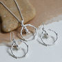 Sterling Silver Little Bird Dangly Hoop Earrings, thumbnail 4 of 6