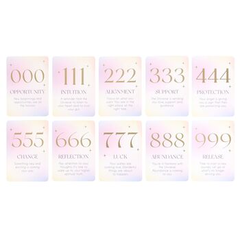 Angel Number Affirmation Cards With Wooden Stand, 5 of 6