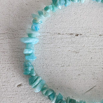 Amazonite Gemstone Chip Beaded Bracelet, 3 of 8