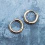 Tiny Thick Hinged Gold Huggie Hoop Earrings, thumbnail 2 of 4
