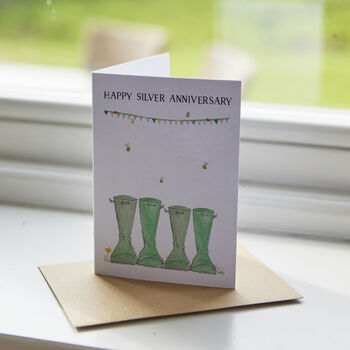 Personalised Welly Boot Anniversary Card, 2 of 2
