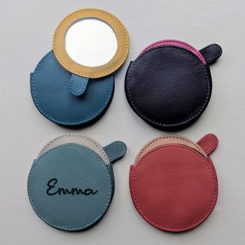 Personalised Leather Compact Mirror, 6 of 11