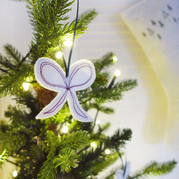 Set Of Christmas Bow Tree Decorations, 6 of 6