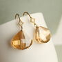 Antique Champagne Amber Drop Earrings, thumbnail 1 of 10