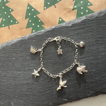 Girl's Charm Bracelet With Six Sterling Silver Charms, 2 of 7