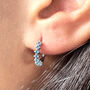 Sterling Silver Birthstone Huggie Hoop Earrings, thumbnail 4 of 12