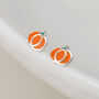 Sterling Silver Pumpkin Stud Earrings: Autumn Halloween Gift – 5mm, thumbnail 2 of 4