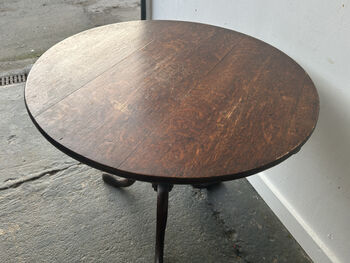 Antique Oak Tilt Top Tripod Side Table, 6 of 9