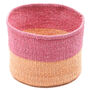 Dusky Pink And Sand Duo Colour Block Basket, thumbnail 6 of 9