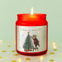 Merry And Bright Candle • Red Glass Jar Candle • Little Bear Co • Festive Gift, thumbnail 1 of 2