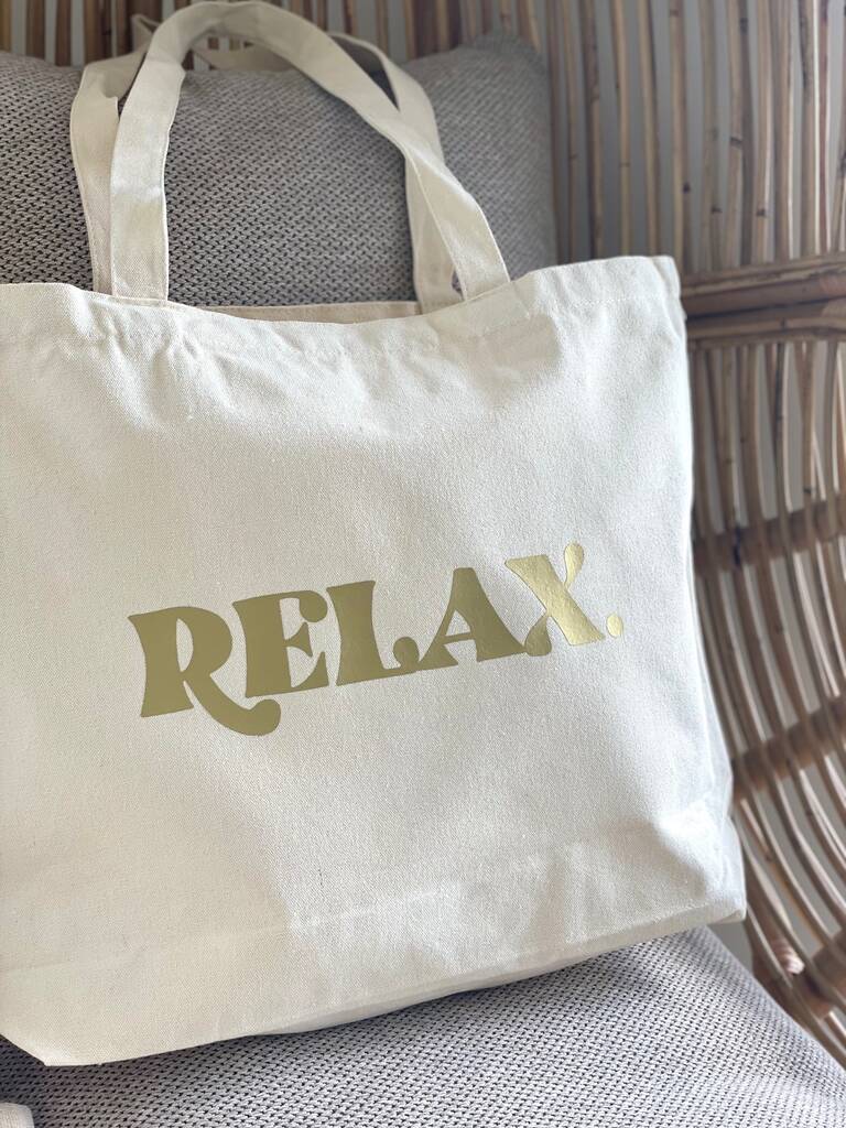 Relax Holiday, Beach, Pool, Yoga Tote Bag By Word Up Creative