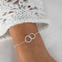 Two Linked Circles Sterling Silver Bracelet, thumbnail 1 of 9
