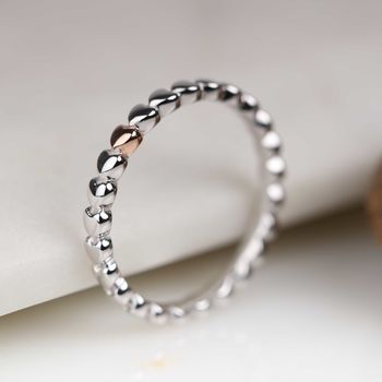 Interlocking Solid Silver Heart Ring, 2 of 4