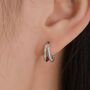 Sterling Silver Single Piercing Double Hoop Earrings, thumbnail 1 of 10
