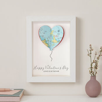 Personalised Map Heart Balloon Valentine's Card, 5 of 11