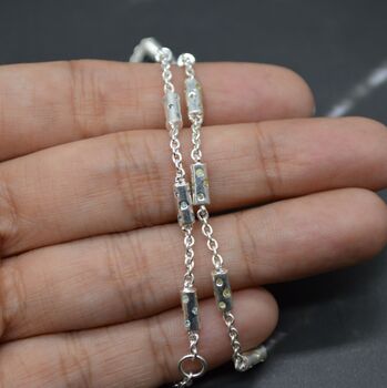 Peridot, Blue Topaz Silver Chain Bracelet, 3 of 11