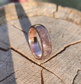 Copper Ring With Welsh Heather Blue Slate, 2 of 6