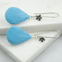Carved Turquoise Earrings In Oxidised Silver, thumbnail 1 of 4