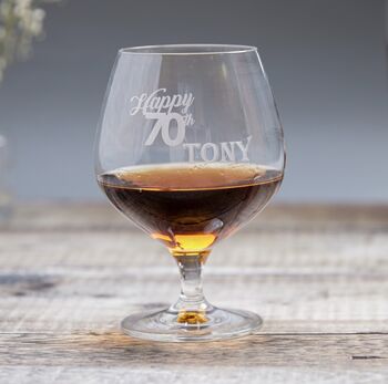 Personalised 70th Birthday Brandy Glass, 2 of 4