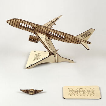 Airbus A320 Neo Model Plane Personalised Wooden Kit, 4 of 10