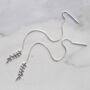 Sterling Silver Fern Threader Earrings, thumbnail 4 of 5