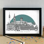 Munich Skyline Travel Art Print Unframed, thumbnail 3 of 6