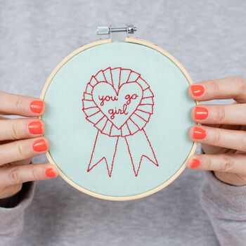 You Go Girl Embroidery Hoop Kit, 4 of 7